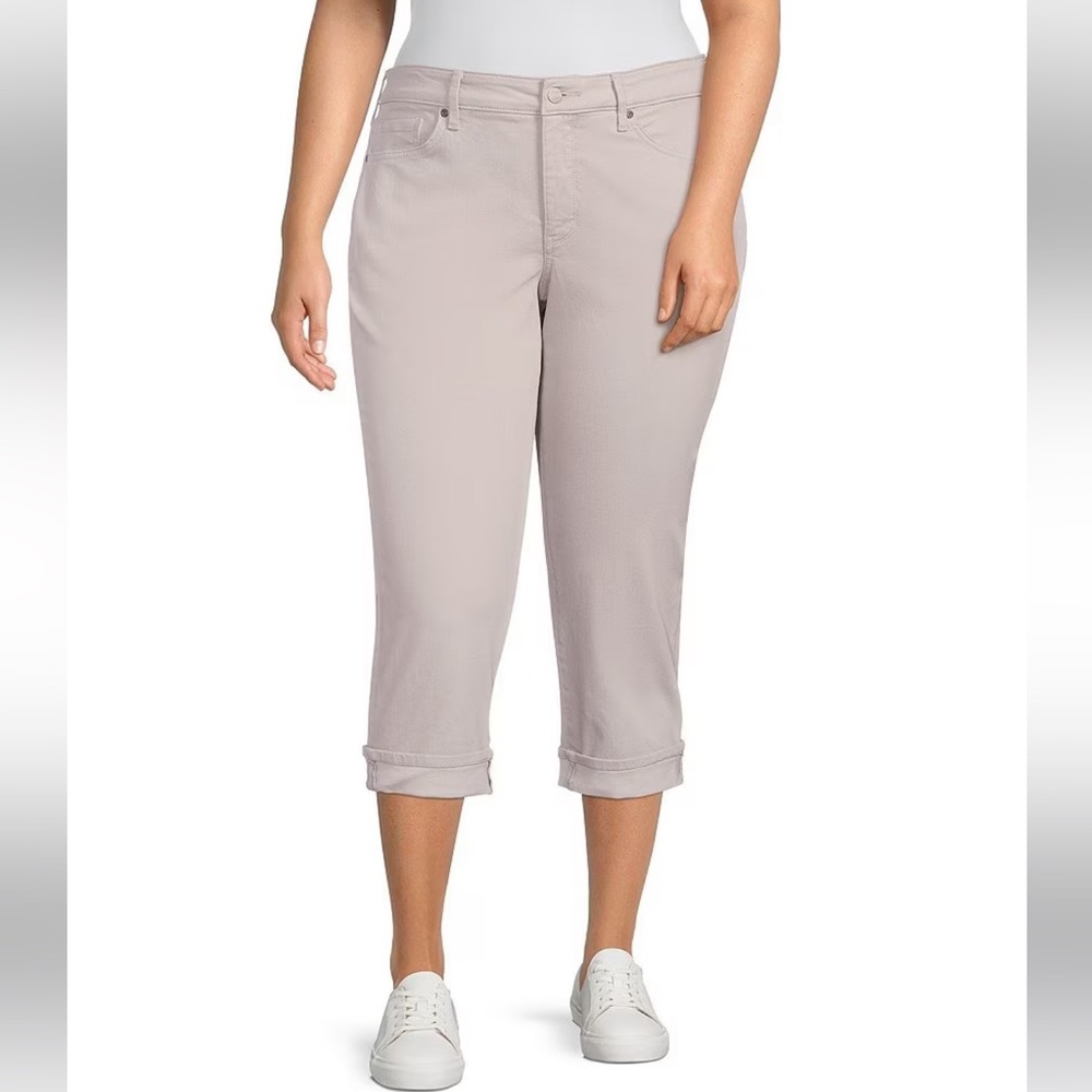 NWT NYDJ Marilyn Cool Embrace® Denim Straight Leg Cuffed Cropped Jeans 14W - Picture 3 of 4